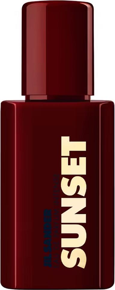 Flacon wody perfumowanej JIL SANDER Sunset Intense 75ml z eleganckim opakowaniem marki Jil Sander na białym tle - perfumy damskie