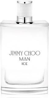 Flacon wody toaletowej Jimmy Choo Man Ice 100 ml w eleganckim opakowaniu, luksusowe perfumy męskie marki Jimmy Choo na białym tle