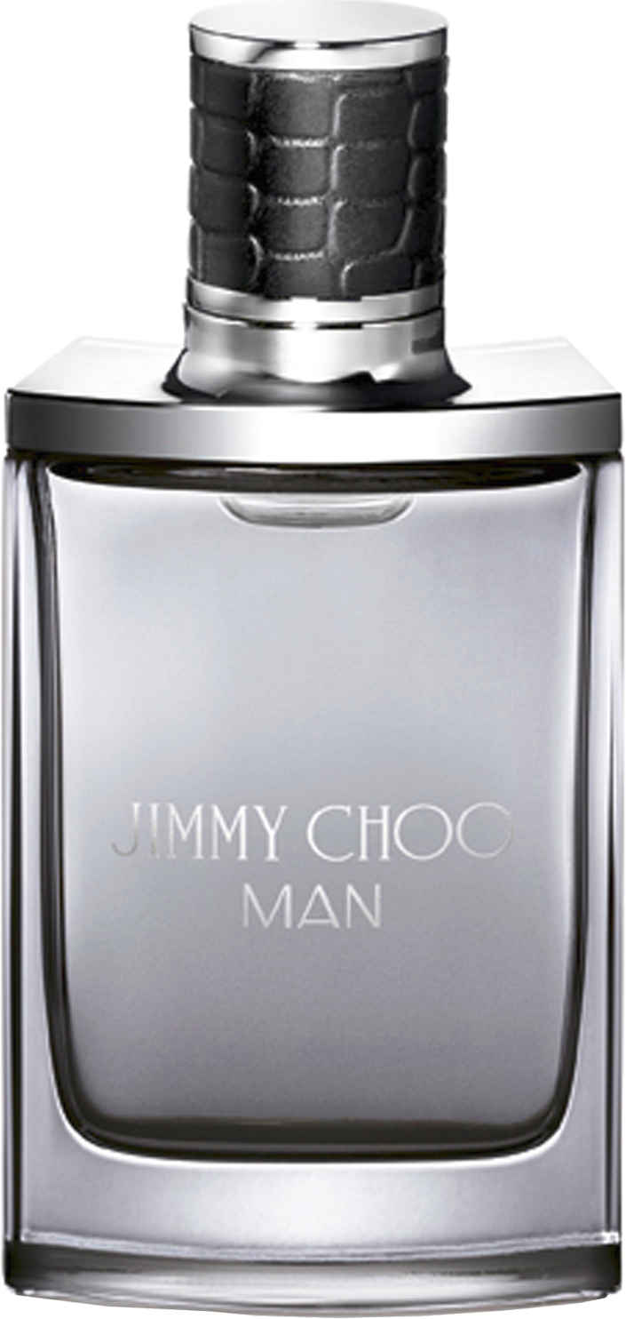 Flakon wody toaletowej Jimmy Choo Man w przydymionym szkle na białym tle - męskie perfumy z wyrafinowaną kompozycją zapachową