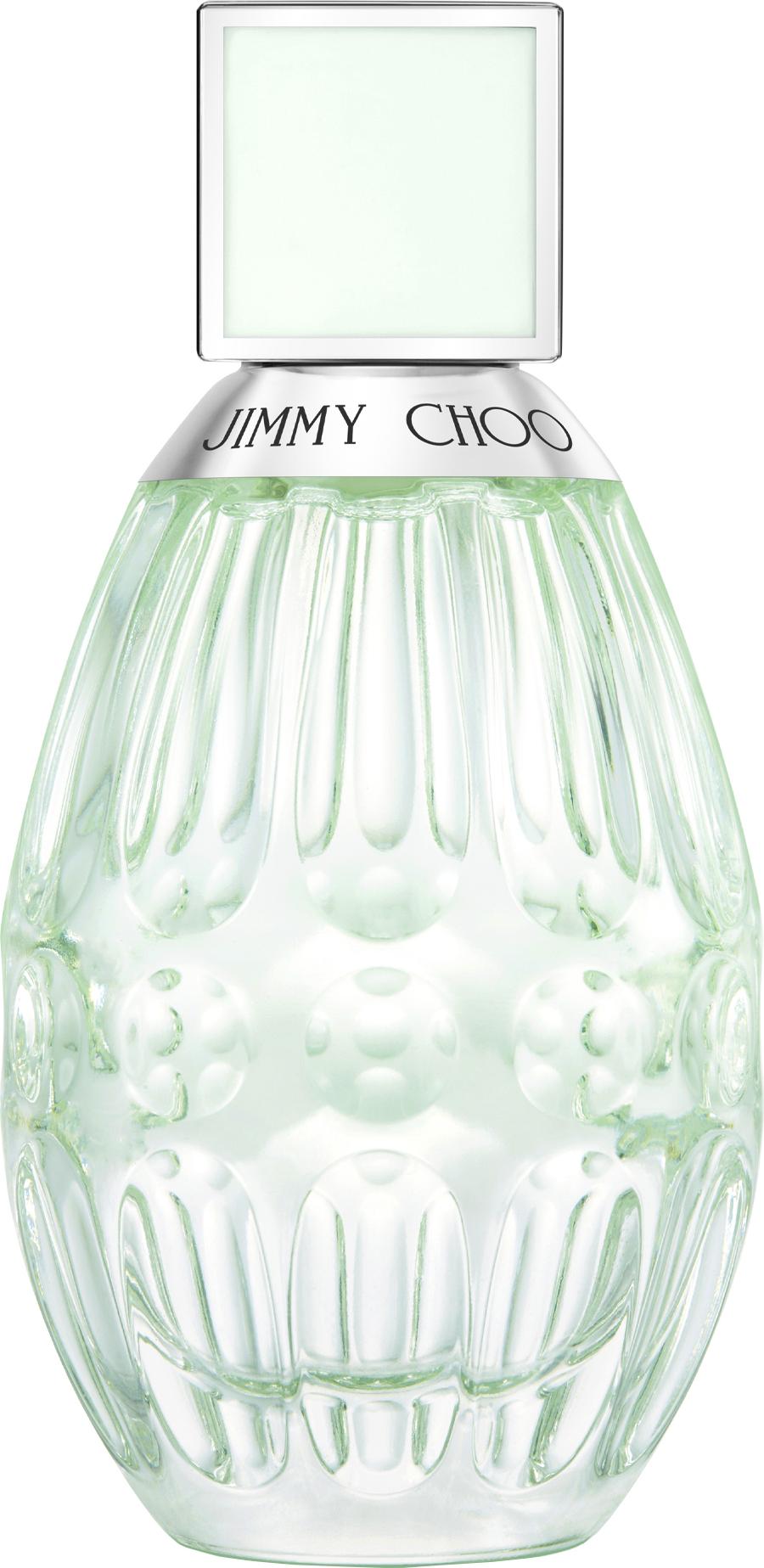 Flacon perfum Jimmy Choo Floral woda toaletowa 40ml na białym tle - eleganckie opakowanie kwiatowego zapachu dla kobiet marki Jimmy Choo