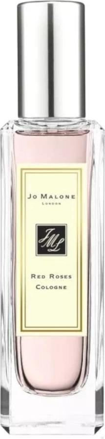 Flacon wody kolońskiej Jo Malone Red Roses 30ml z minimalistycznym designem na białym tle - luksusowe perfumy kwiatowo-zielone