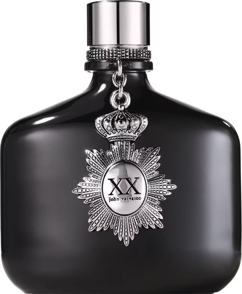 Flacon wody toaletowej John Varvatos XX 125ml na białym tle - eleganckie męskie perfumy drzewno-orientalne z nutami kardamonu i sandałowca