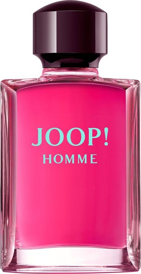 Flacon wody toaletowej JOOP! Homme 75ml w charakterystycznym różowym opakowaniu z logo marki Joop widocznym na przodzie butelki