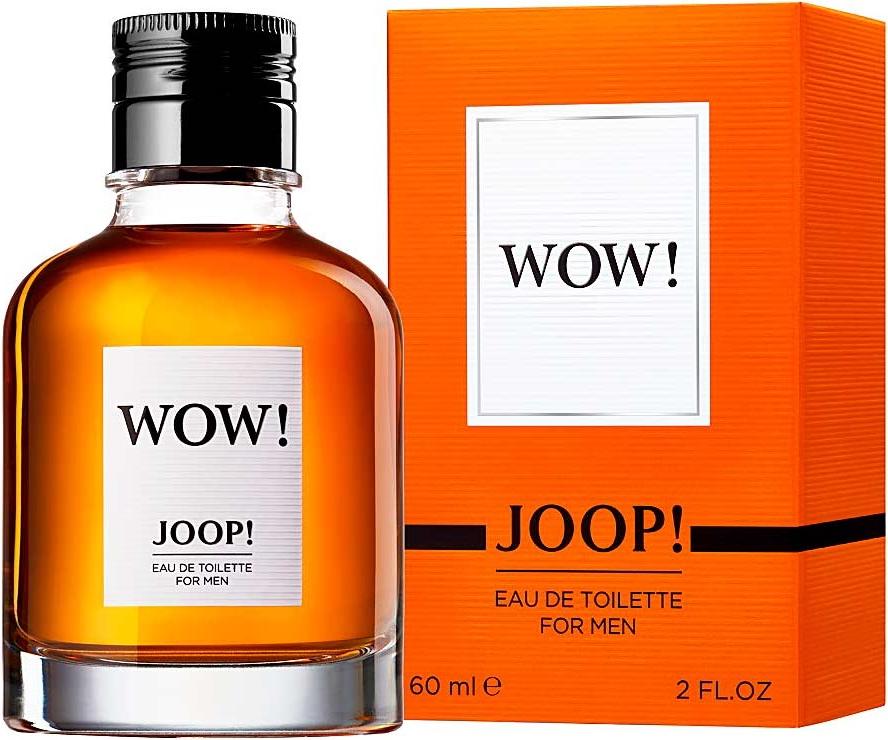 Flacon perfum JOOP! WOW! Woda toaletowa 60 ml dla mężczyzn z eleganckim opakowaniem marki Joop na białym tle