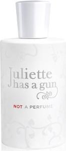 Flacon perfum Juliette has a Gun Not a Perfume woda perfumowana 50ml na białym tle z eleganckim opakowaniem marki premium