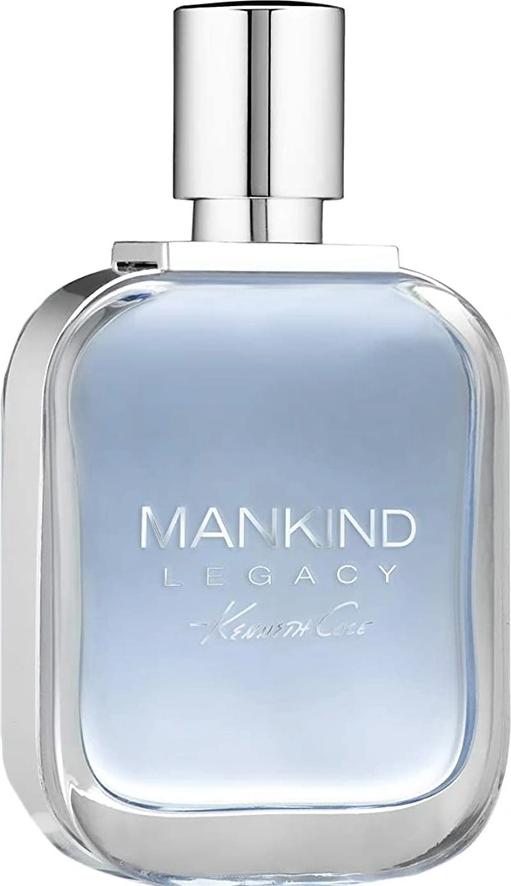 Flacon wody toaletowej Kenneth Cole Mankind Legacy 100ml dla mężczyzn na białym tle z eleganckim opakowaniem marki Kenneth Cole