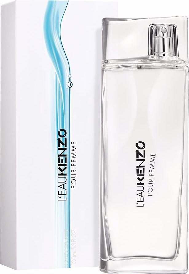 Flacon wody toaletowej Kenzo L'Eau Par Pour Femme 100ml dla kobiet - elegancka butelka perfum z kwiatowo-wodną kompozycją na białym tle