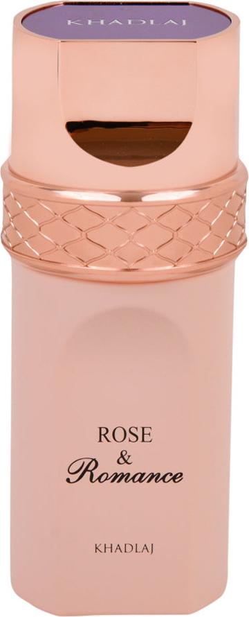 Khadlaj Rose & Romance woda perfumowana 100ml w różowo-złotym flakonie - kwiatowo-orientalne perfumy dla kobiet z nutami róży i jaśminu