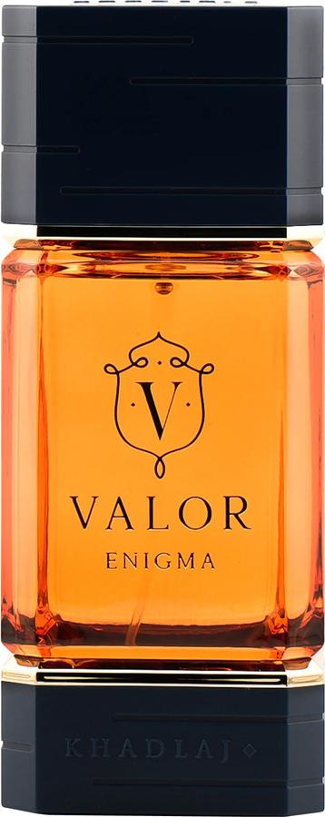 Flacon wody perfumowanej Khadlaj Valor Enigma 100ml - eleganckie opakowanie unisex zapachu arabskiej marki Khadlaj z nutami bergamotki i cedru