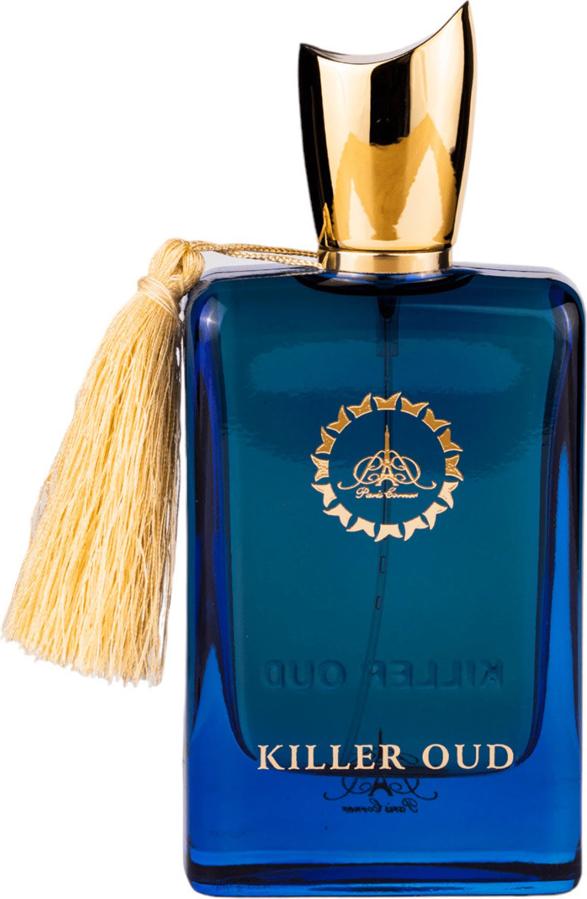 Flacon wody perfumowanej Killer Oud 100ml dla mężczyzn z orientalnym zapachem oud, bergamotki i drzewa sandałowego w eleganckim opakowaniu