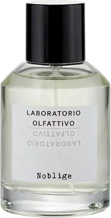Flacon perfum Laboratorio Olfattivo Noblige woda perfumowana 100ml z eleganckim opakowaniem na białym tle - luksusowe perfumy unisex