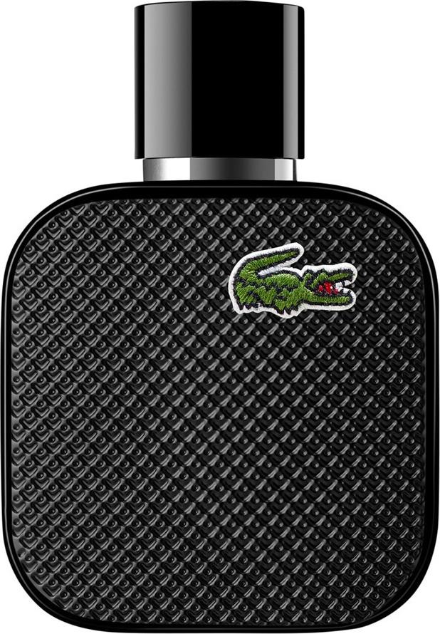 Flacon wody toaletowej Lacoste Eau de Lacoste L.12.12 Noir 100ml dla mężczyzn w eleganckim czarnym opakowaniu z logo marki Lacoste