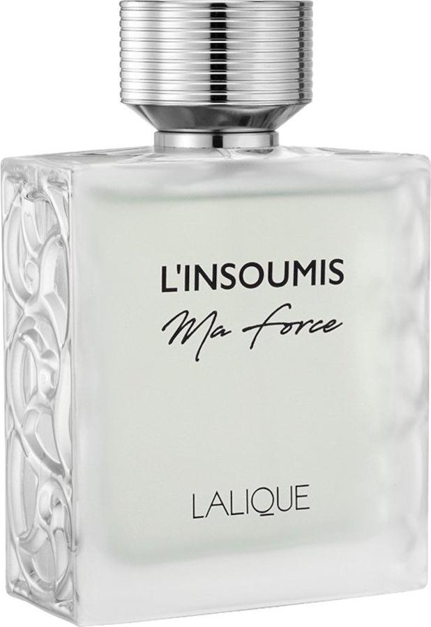 Flacon perfum Lalique L'Insoumis Ma Force woda toaletowa 100ml w eleganckim opakowaniu art deco dla mężczyzn z drzewno-aromatycznym zapachem