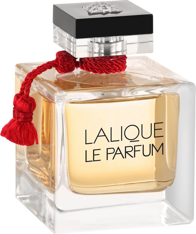 Flacon perfum Lalique Le Parfum woda perfumowana 100ml w eleganckim opakowaniu z logo marki Lalique na białym tle