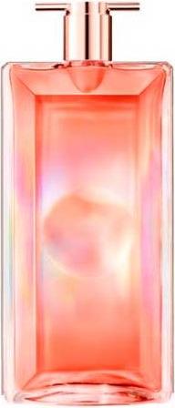 Flacon wody perfumowanej LANCÔME Idôle Nectar w holograficznej butelce z eleganckim opakowaniem marki Lancome na białym tle
