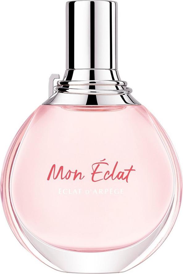 Lanvin Eclat d'Arpege Mon Eclat woda perfumowana 50ml w przezroczystym flakonie ze złotymi akcentami na białym tle