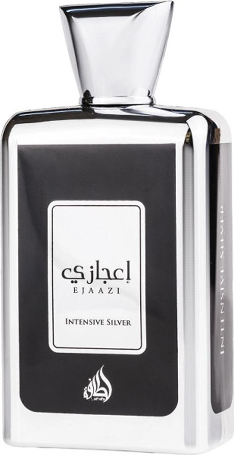 Lattafa Ejaazi Intensive Silver woda perfumowana 100ml w luksusowym srebrnym flakonie - uniseksowe perfumy orientalne marki Lattafa