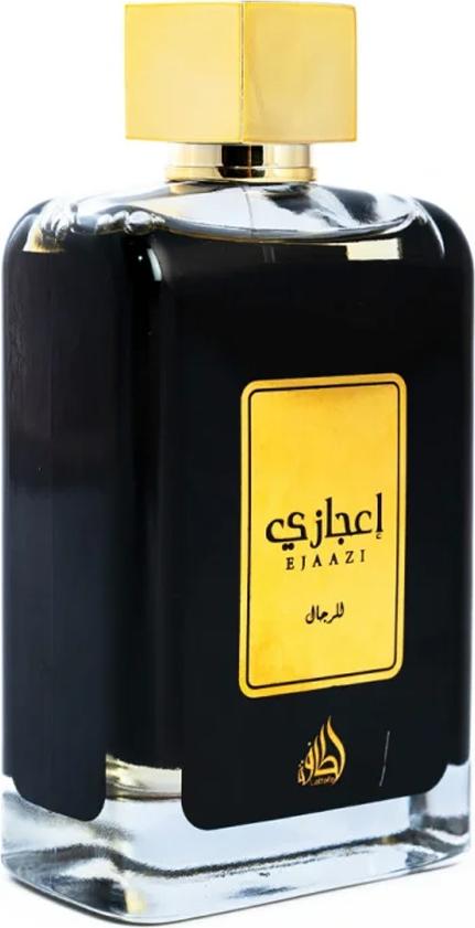 Flacon wody perfumowanej Lattafa Ejaazi 100ml w eleganckim opakowaniu - unisex perfumy orientalne o bursztynowym charakterze marki Lattafa