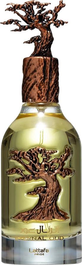 Flacon perfum Lattafa Eternal Oud woda perfumowana 100ml z eleganckim opakowaniem, luksusowe orientalne perfumy z oud dla kobiet