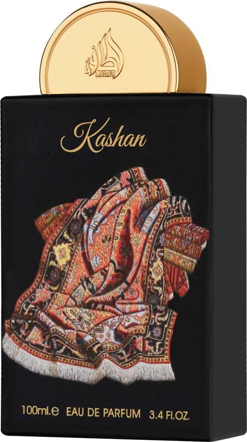 Flacon perfum Lattafa Pride Kashan woda perfumowana 100ml w eleganckiej butelce inspirowanej stylem bliskowschodnim na białym tle