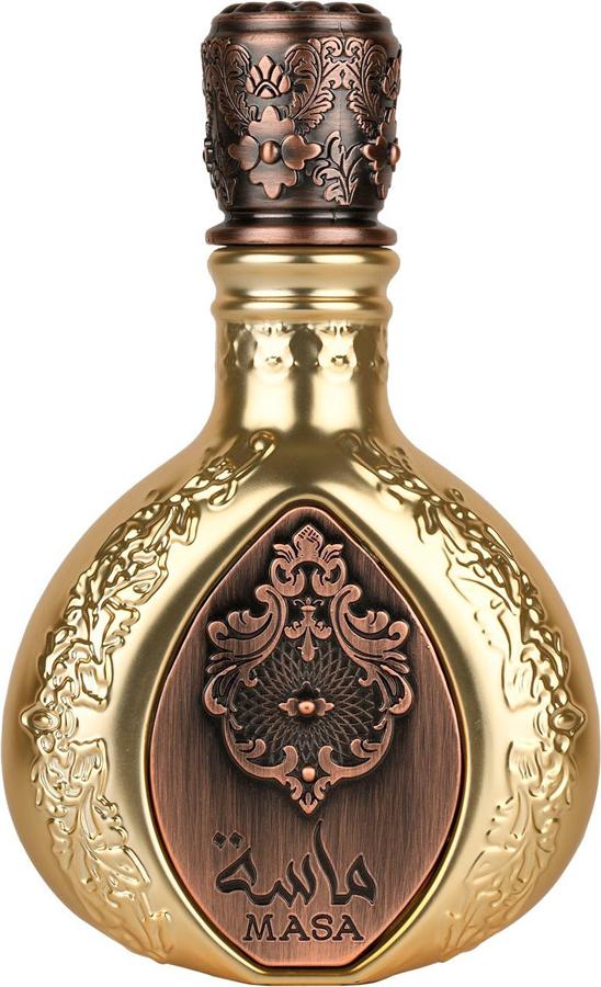 Flacon wody perfumowanej Lattafa Masa 100ml - orientalne perfumy unisex z eleganckim opakowaniem marki Lattafa na białym tle