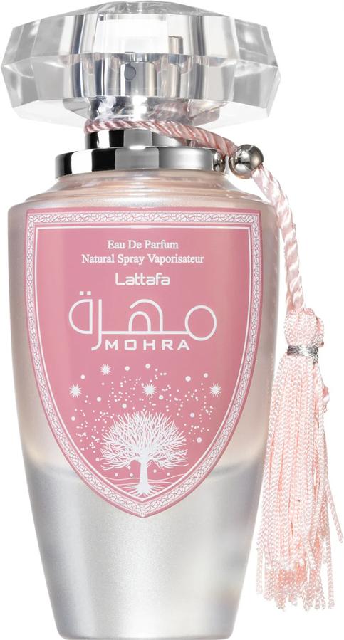 Flacon wody perfumowanej Lattafa Mohra Silky Rose 100ml w eleganckim opakowaniu - kwiatowe perfumy damskie z nutami róży i wanilii