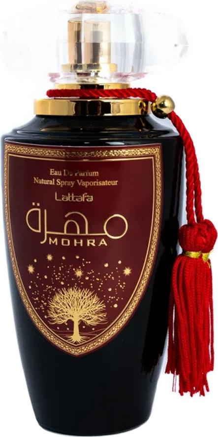 Flacon wody perfumowanej Lattafa Mohra 100ml w eleganckim opakowaniu - orientalne perfumy unisex o przyprawowym zapachu z szafranem