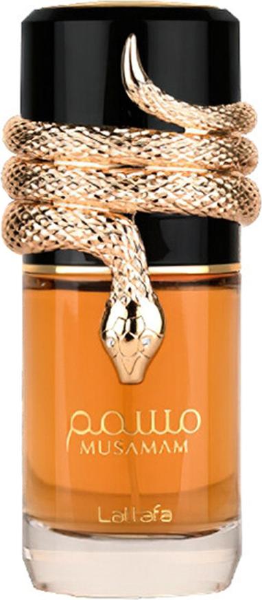 Lattafa Musamam woda perfumowana 100ml w eleganckiej butelce z dekoracyjnym wężem - unisex zapach kwiatowy marki Lattafa
