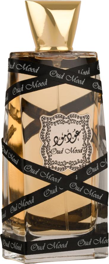 Flacon perfum Lattafa Oud Mood woda perfumowana 100ml - orientalny zapach unisex z nutami szafranu, róży i agaru w eleganckim opakowaniu