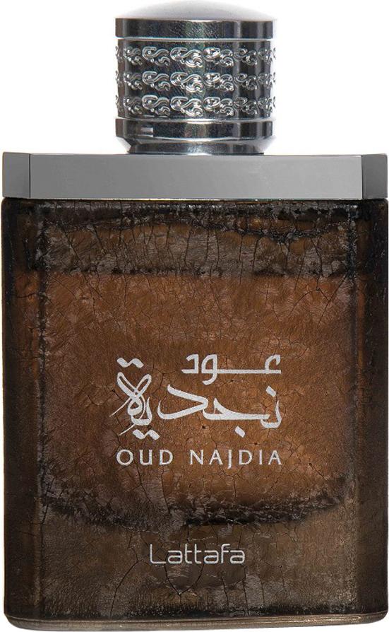 Flacon wody perfumowanej Lattafa Oud Najdia 100ml dla mężczyzn w eleganckim opakowaniu, orientalne perfumy drzewne marki Lattafa