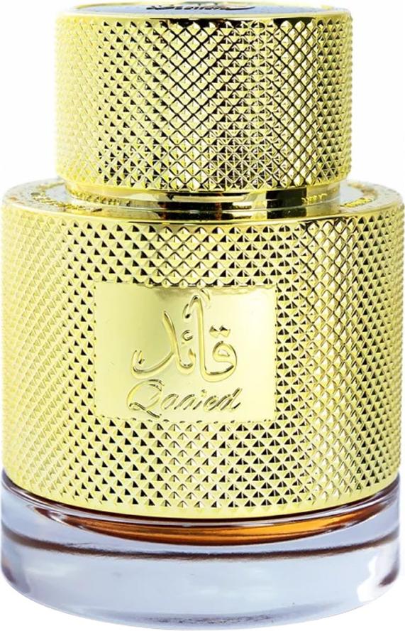 Flacon perfum Lattafa Qaa'ed woda perfumowana 100ml w eleganckim opakowaniu - luksusowe unisex perfumy o bursztynowym charakterze