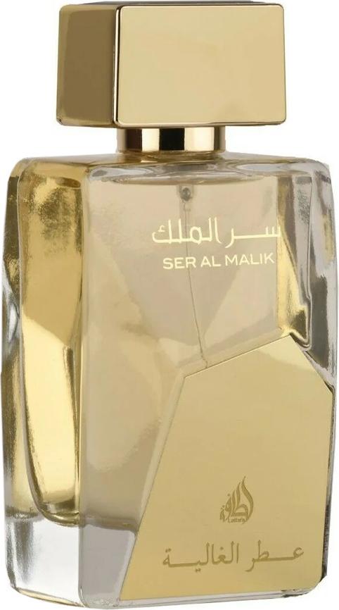 Flacon perfum Lattafa Ser Al Malik woda perfumowana 100ml w eleganckim opakowaniu na białym tle - orientalny zapach z oud i różą