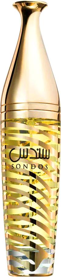 Flacon wody perfumowanej Lattafa Sondos 100ml na białym tle - eleganckie opakowanie luksusowych perfum dla kobiet marki Lattafa