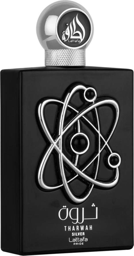 Lattafa Tharwah Silver woda perfumowana 100ml w luksusowym flakonie - orientalne perfumy arabskie z nutami bergamotki i jaśminu