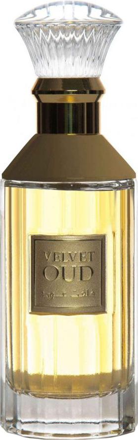 Flacon perfum Lattafa Velvet Oud woda perfumowana 100ml w eleganckim opakowaniu - luksusowy zapach orientalno-drewniany z oudem i różą