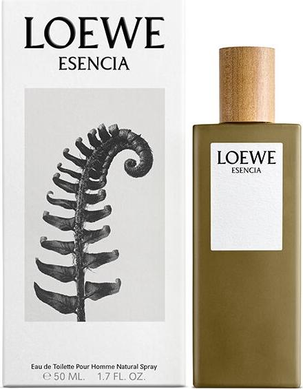 Flacon wody toaletowej Loewe Esencia pour Homme 100ml na białym tle - eleganckie perfumy męskie marki Loewe w stylowym opakowaniu