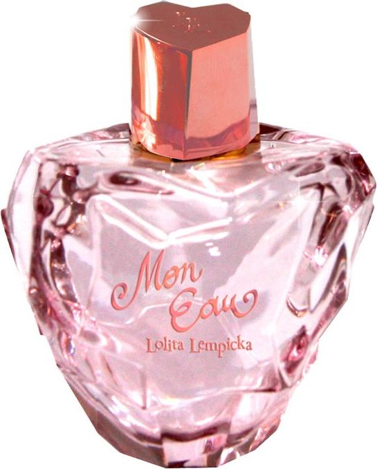 Flacon perfum Lolita Lempicka Mon Eau woda perfumowana damska 50ml z eleganckim opakowaniem na białym tle - zmysłowy zapach kwiatowo-owocowy
