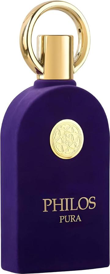 Flacon wody perfumowanej Maison Alhambra Philos Pura 100ml dla kobiet z eleganckim opakowaniem na białym tle w sklepie internetowym