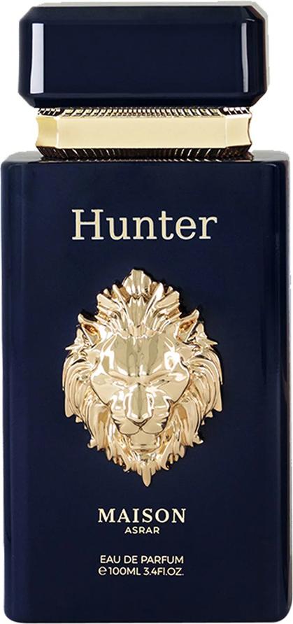 Flacon wody perfumowanej Maison Asrar Hunter 100ml dla mężczyzn z eleganckim opakowaniem na białym tle