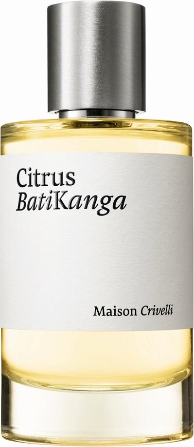 Flacon wody perfumowanej Maison Crivelli Citrus Batikanga 30ml z eleganckim opakowaniem na białym tle - luksusowe perfumy unisex