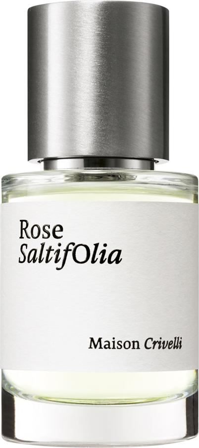Flacon perfum Maison Crivelli Rose Saltifolia woda perfumowana 30ml z eleganckim opakowaniem na białym tle, luksusowe perfumy unisex