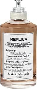 Flacon wody toaletowej Maison Margiela Replica Coffee Break 100ml na białym tle - unisex perfumy z kawowymi nutami zapachowymi