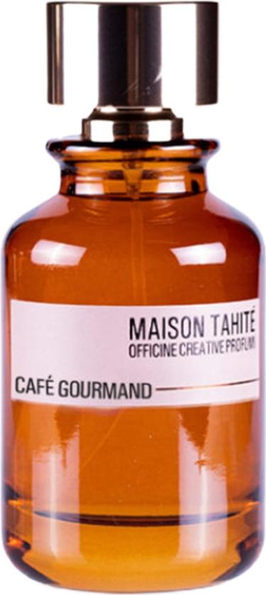 Flacon wody perfumowanej Maison Tahité Café Gourmand 100ml - luksusowe perfumy o zapachu kawy z orzechami laskowymi na białym tle