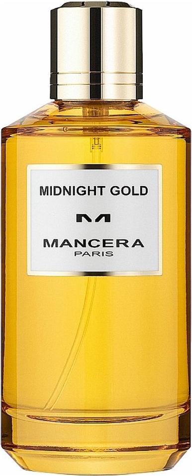 Flacon perfum Mancera Midnight Gold woda perfumowana unisex 120ml z eleganckim opakowaniem marki Mancera na białym tle