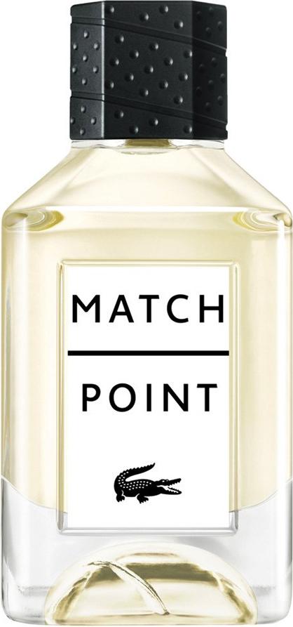 Flacon wody toaletowej Lacoste Match Point Cologne 100ml z eleganckim opakowaniem marki Lacoste dla mężczyzn na białym tle