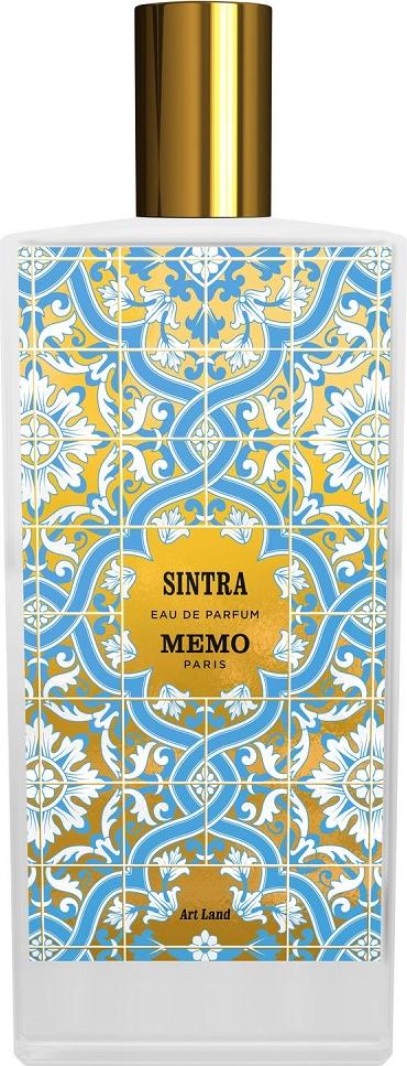 Flacon wody perfumowanej Memo Paris Art Land Sintra 75ml na białym tle - eleganckie opakowanie unisex perfum z nutami pomarańczy i wanilii