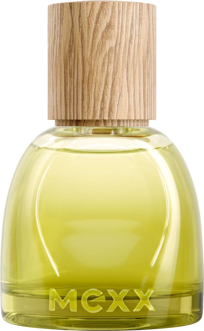 Flacon wody perfumowanej Mexx Inspired Nature Women 30ml z eleganckim opakowaniem marki Mexx na białym tle - perfumy damskie