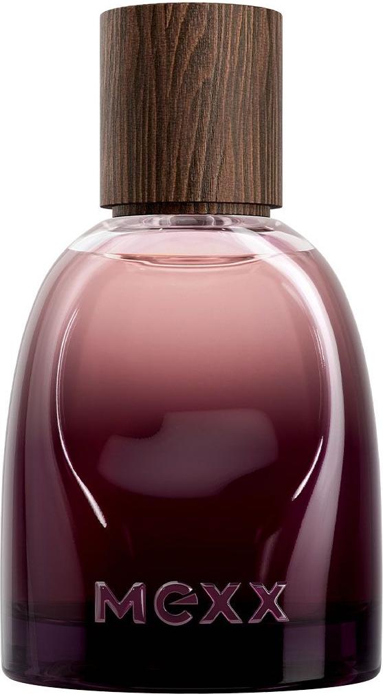 Flacon wody perfumowanej Mexx Inspired Warmth Men 30ml z eleganckim opakowaniem na białym tle - męski zapach drzewno-bursztynowy