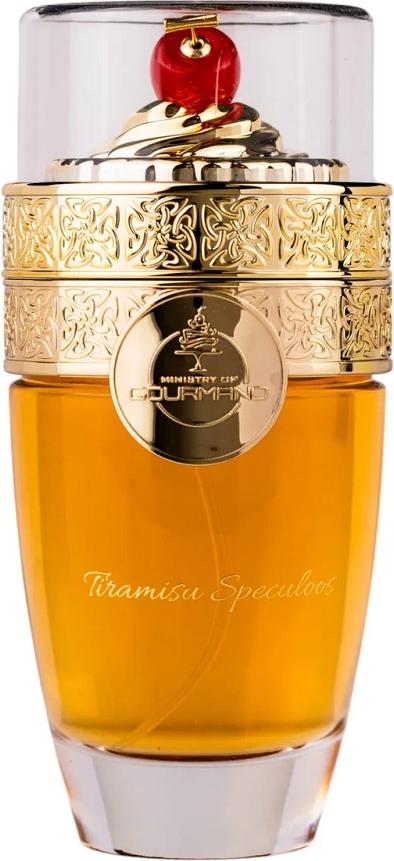 Flacon perfum Paris Corner Tiramisu Speculoos woda perfumowana 100ml na białym tle z eleganckim opakowaniem marki Paris Corner