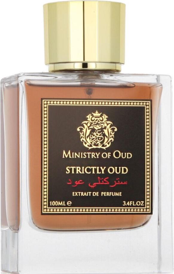 Flacon ekstraktu perfum Ministry of Oud Strictly Oud 100 ml - luksusowe orientalne perfumy unisex z oudem w eleganckim opakowaniu marki Ministry of Oud